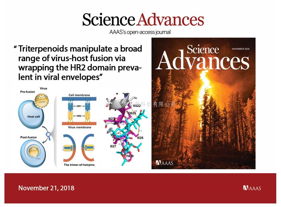 Science子刊：三萜天然產物廣譜抑制病毒感染的作用靶點和機制